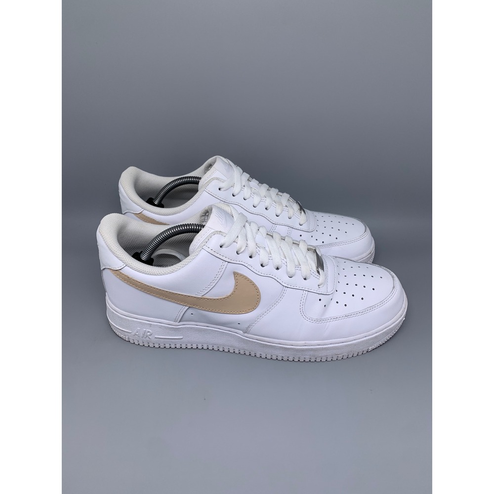 Nike Air Force 1 07 White Tan Low Top Sneakers 315122-111 Men's Sz 11